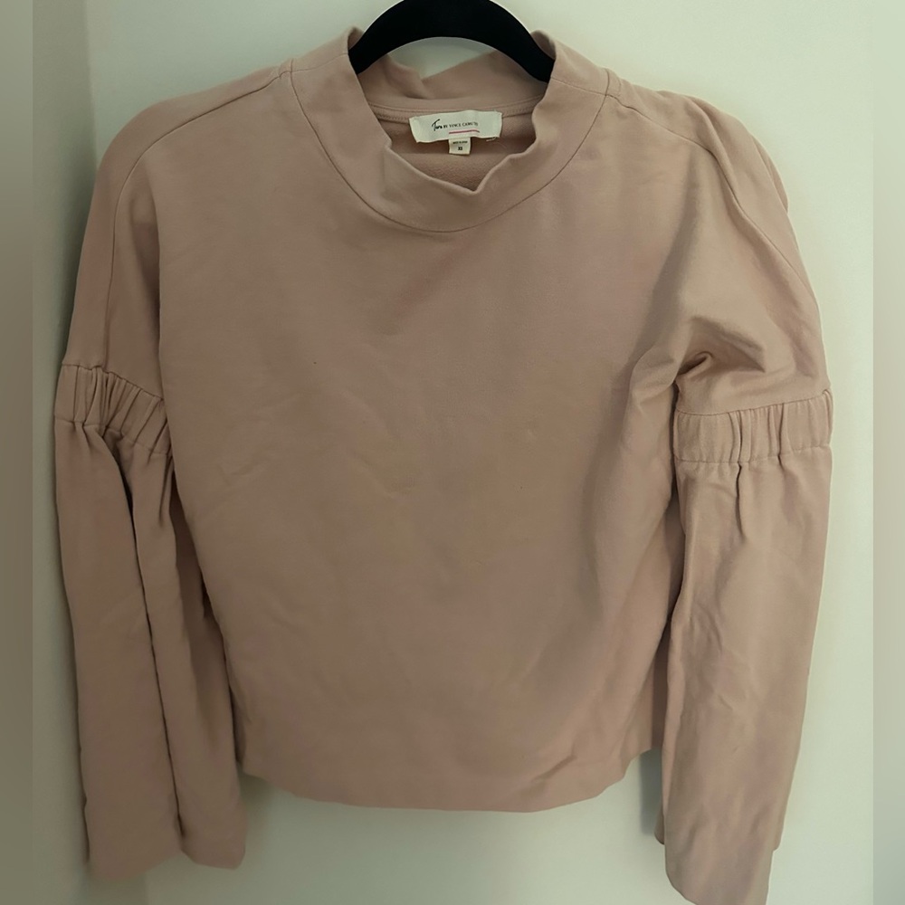 Two by Vince Camuto Blush Pink Mock Neck Long Sleeve Blouse XS